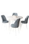 Hanah Home Juego de Mesa y Sillas de Comedor de 5 Piezas Blanco y Gris